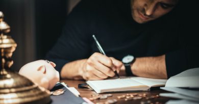 Photo by Dziana Hasanbekava: https://www.pexels.com/photo/focused-man-writing-in-account-book-at-table-7063776/